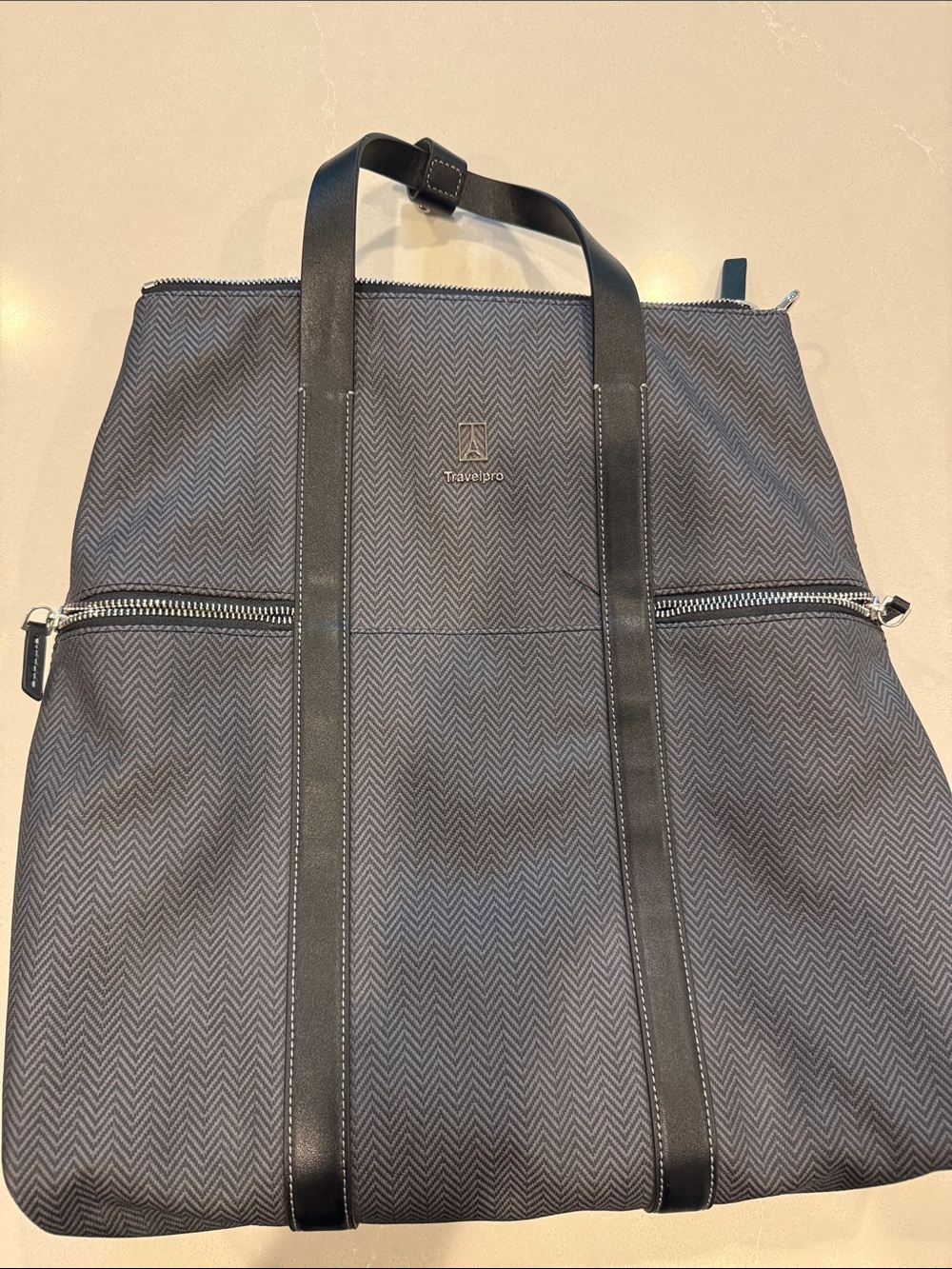 Travelpro Gray Chevron Laptop Tote with Black Straps